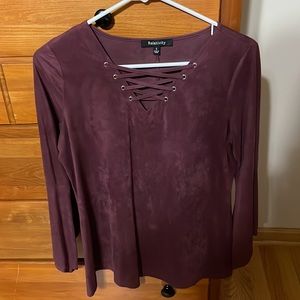 Relativity suede top - dark purple